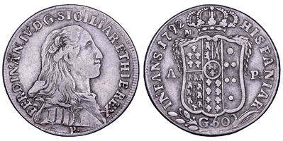 Ferdinando IV di Borbone, Mezza piastra da 60 grana, Napoli, 1792