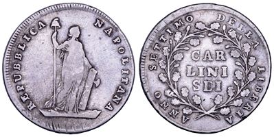 Repubblica Napoletana (1799), Mezza piastra da 6 carlini «A. VII»