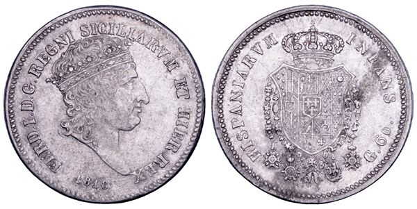 NAPOLI. FERDINANDO I DI BORBONE, 1816-1825. Mezza piastra da 60 Grana 1818.