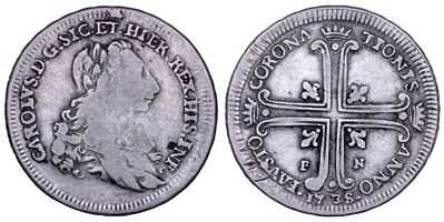 Carlo di Borbone (1734-1759), 6 tarì 1735 (Palermo) – argento