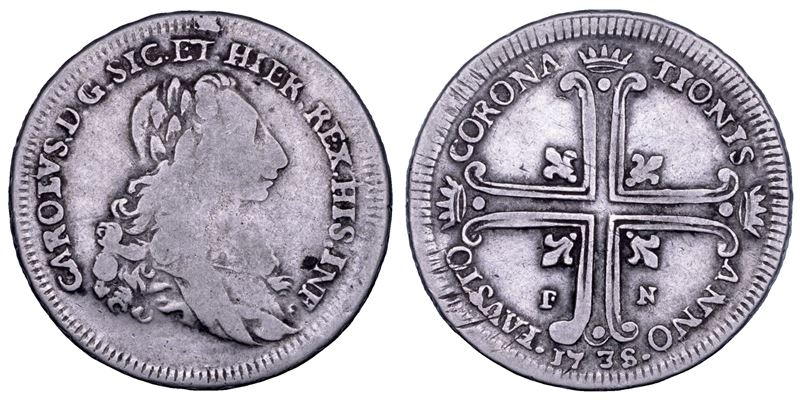 PALERMO. CARLO DI BORBONE, 1734-1759. 6 tarì 1735.  - Auction Numismatics - Cambi Casa d'Aste