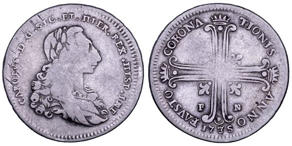 PALERMO. CARLO DI BORBONE, 1734-1759. 6 tarì 1735.