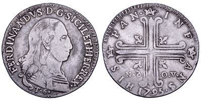Ferdinando III di Borbone (1759–1816), 6 tarì Palermo, 1795