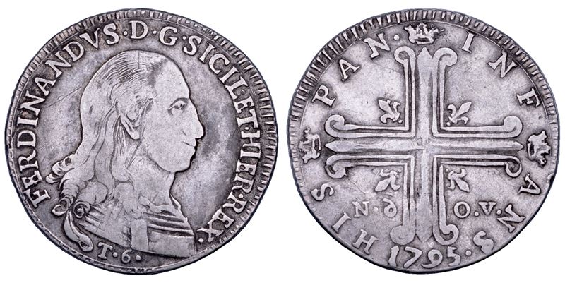 PALERMO. FERDINANDO III DI BORBONE, 1759-1816. 6 tarì 1795.  - Auction Numismatics - Cambi Casa d'Aste