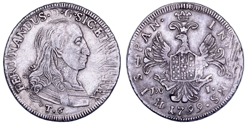 PALERMO. FERDINANDO III DI BORBONE, 1759-1816. 6 tarì 1799.  - Auction Numismatics - Cambi Casa d'Aste