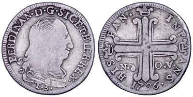 Ferdinando III di Borbone, 3 tarì Palermo 1796
