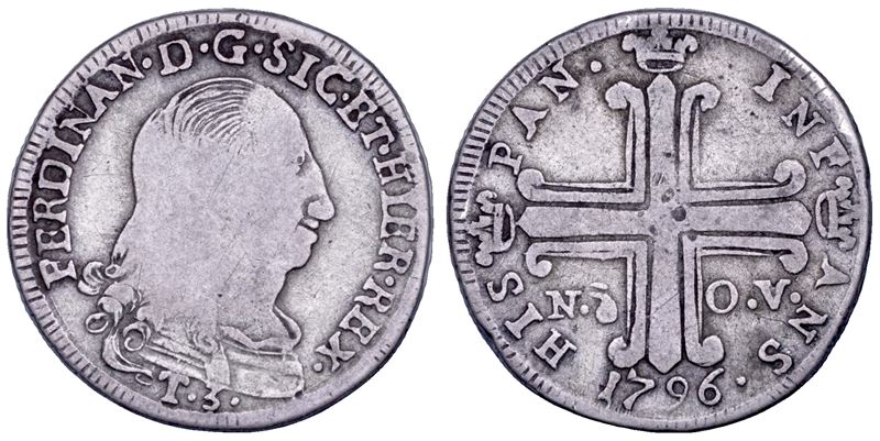PALERMO. FERDINANDO III DI BORBONE, 1759-1816. 3 tarì 1796.  - Auction Numismatics - Cambi Casa d'Aste