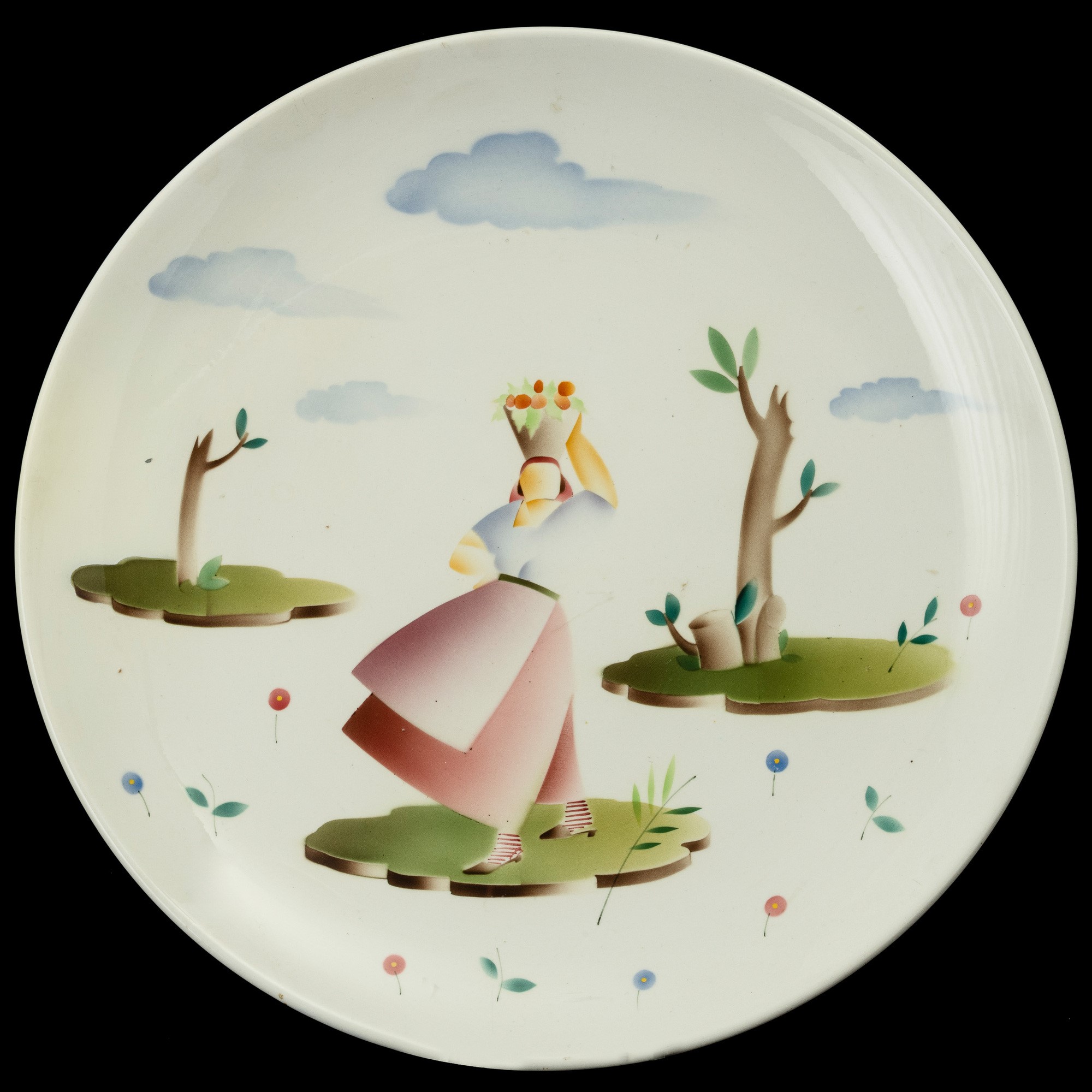 Galvani, Pordenone, piatti in ceramica a decorazione figurativa (coppia)