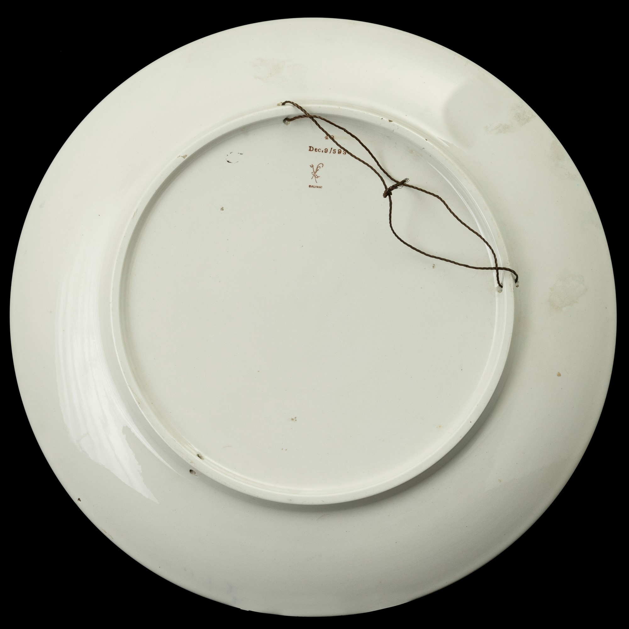 Galvani, Pordenone, piatti in ceramica a decorazione figurativa (coppia)