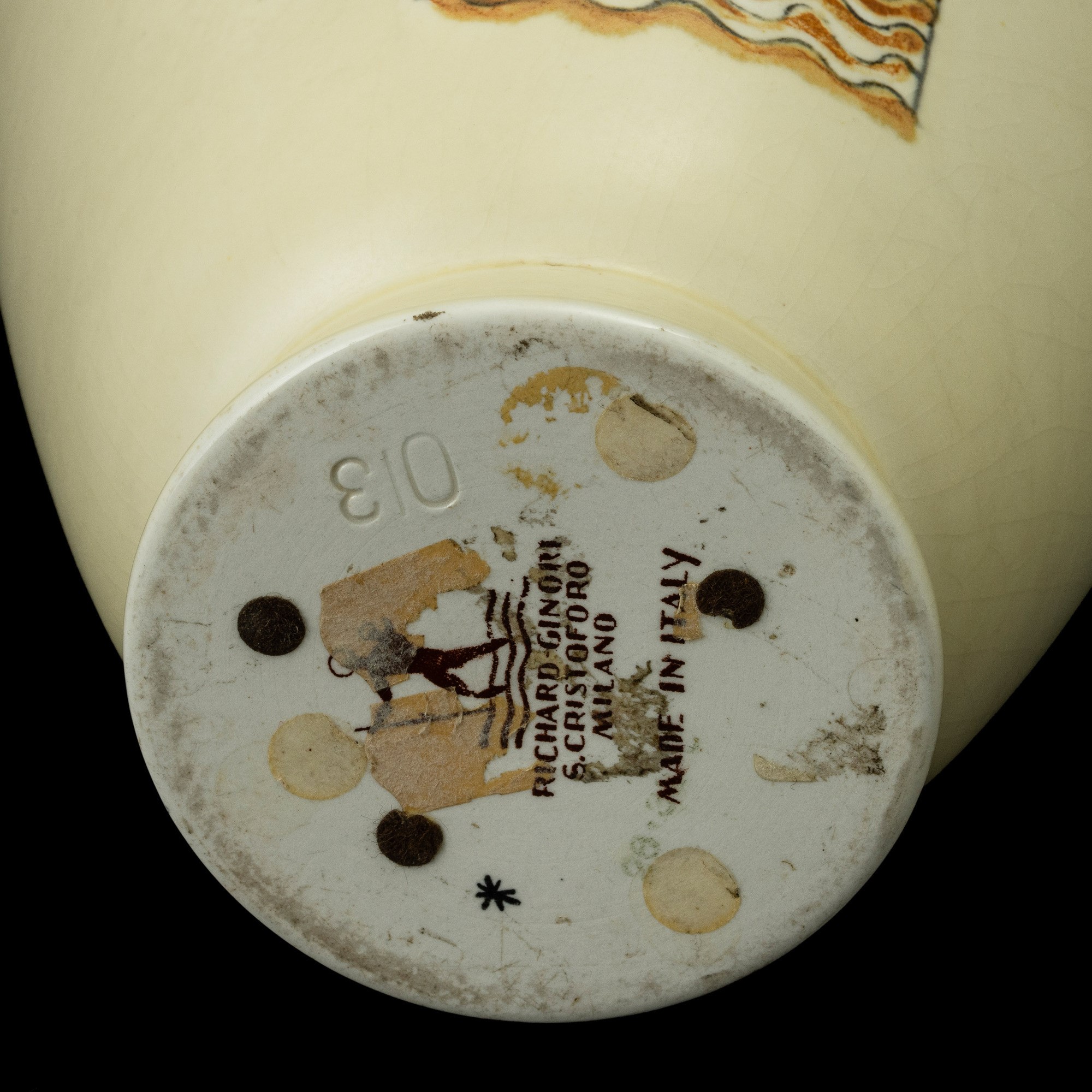 Giovanni Gariboldi - Vaso San Cristoforo, terraglia forte policroma con graffito