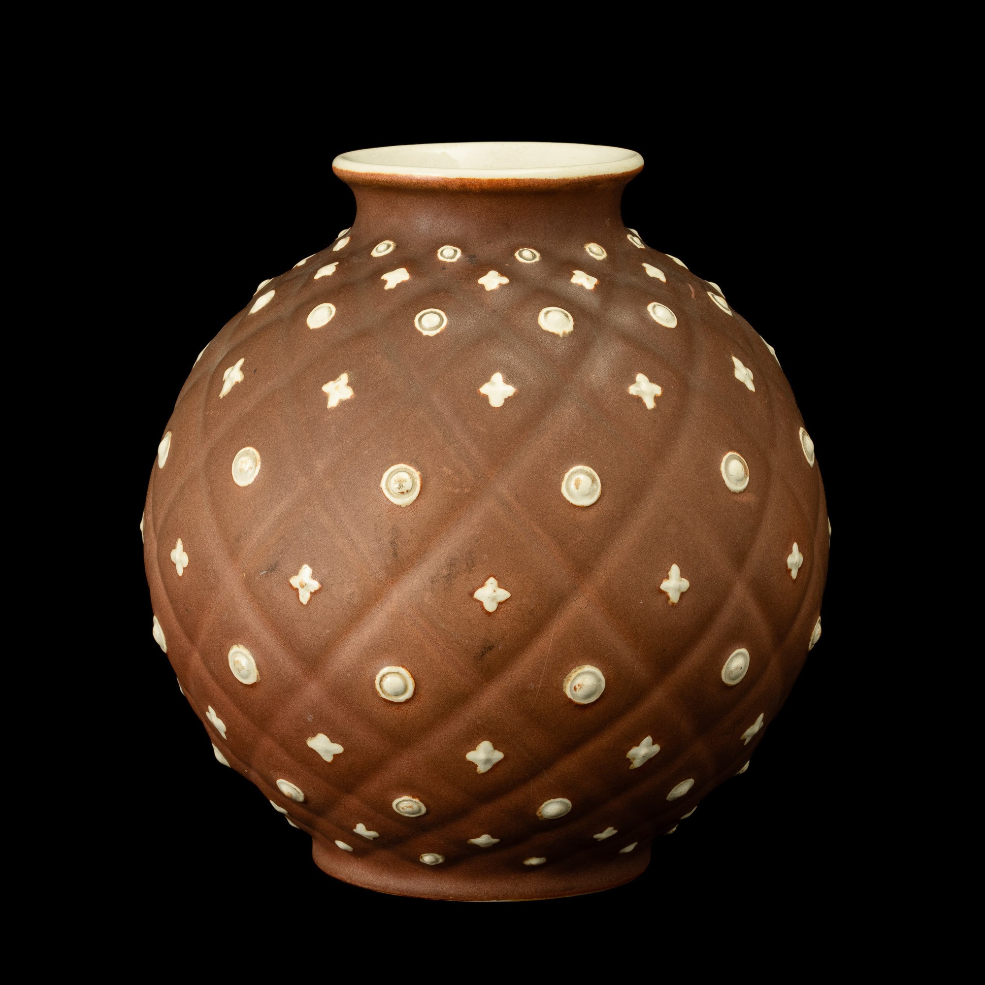 Giovanni Gariboldi - San Cristoforo, vaso sferico in terraglia smaltata