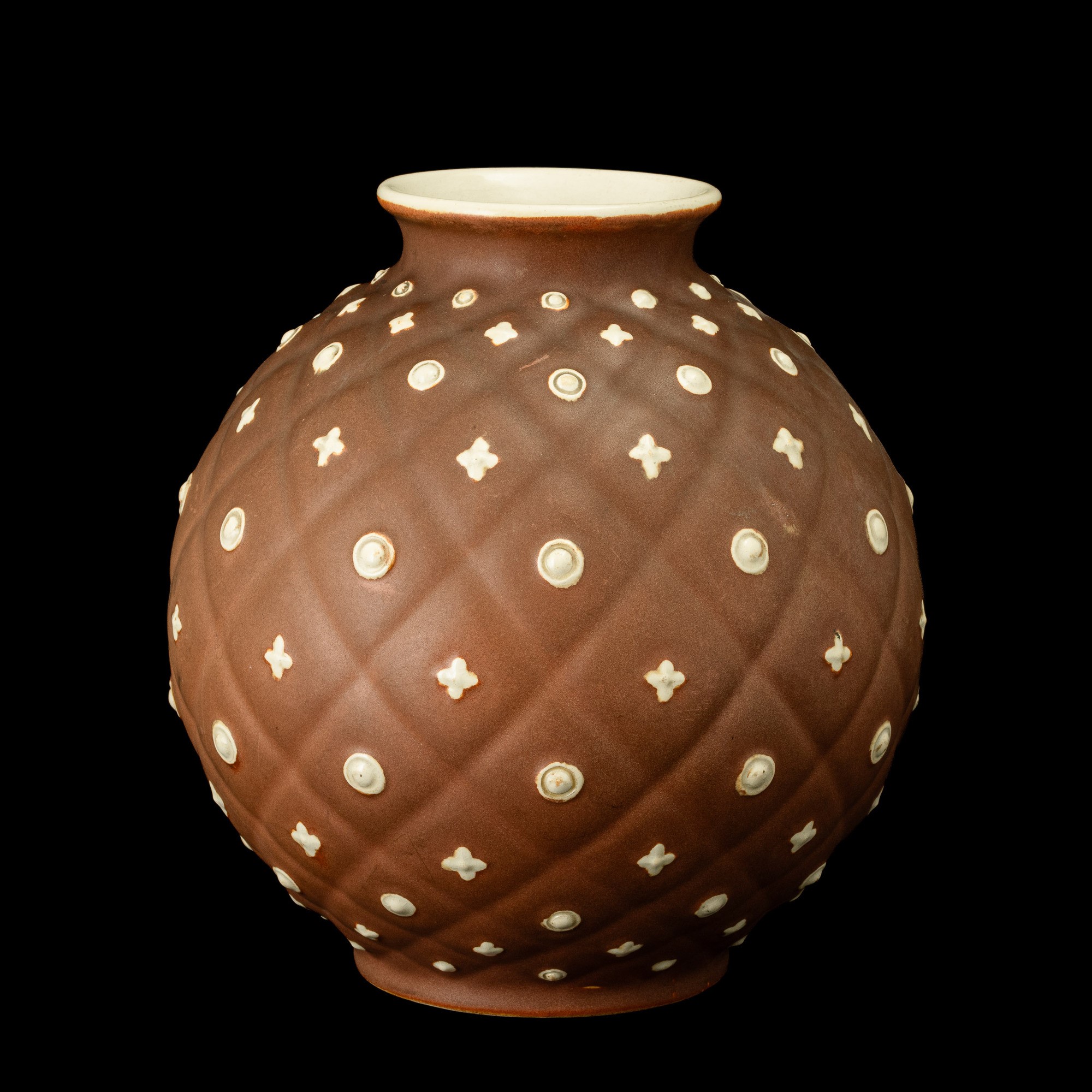 Giovanni Gariboldi - San Cristoforo, vaso sferico in terraglia smaltata