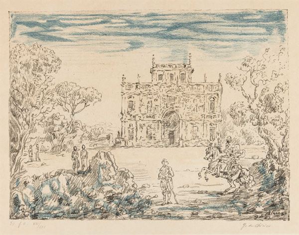 Giorgio De Chirico - Antichi Cavalieri e Villa
