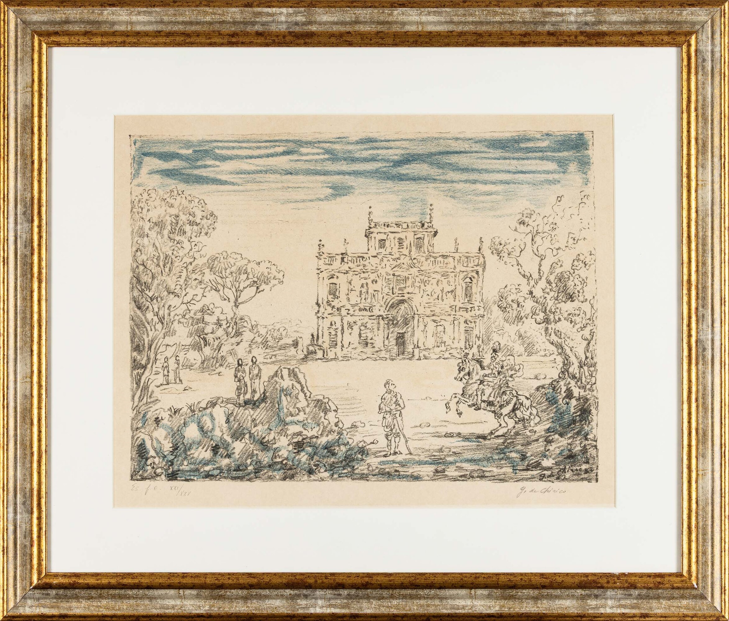 Giorgio De Chirico - Antichi Cavalieri e Villa