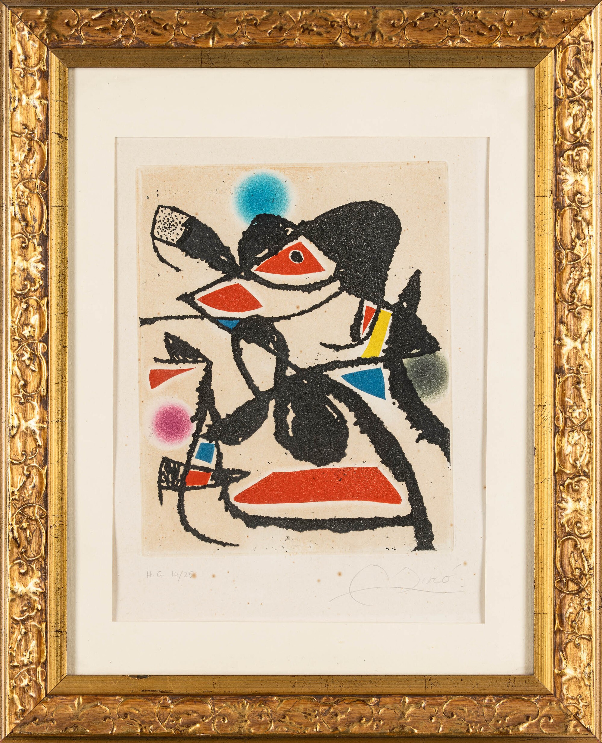 Joan Mirò - The hammer without a master, acquaforte acquatinta (1976)