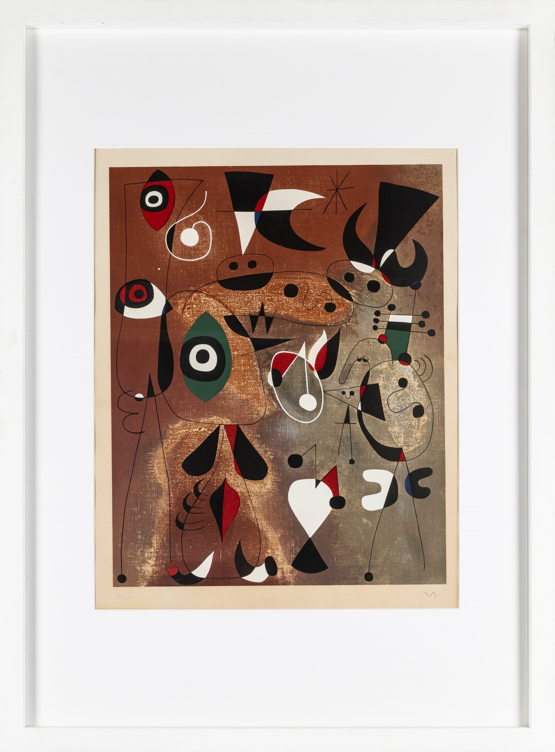 Joan Mirò - Femmes, Oiseaux, Etoiles (litografia, 1960)