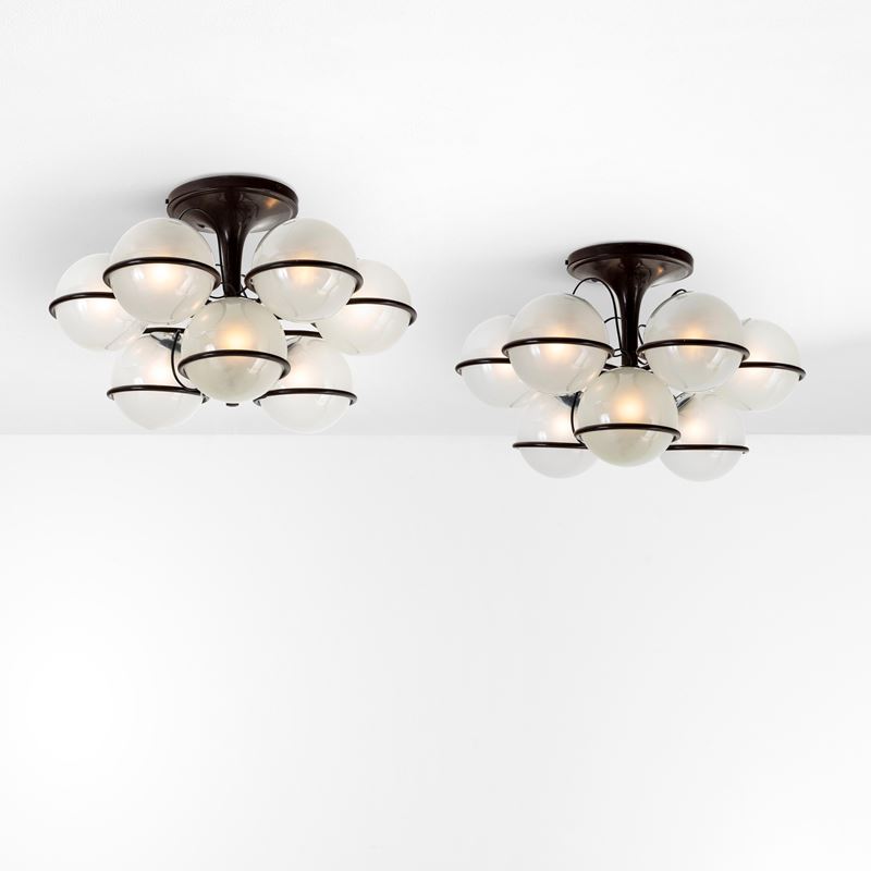 Gino Sarfatti : Due lampade a plafone mod. 2042/9  - Auction Design Properties - Cambi Casa d'Aste