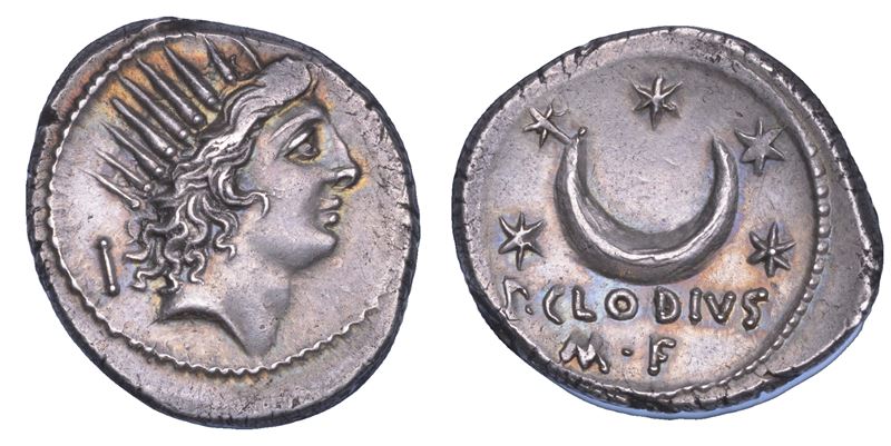 CLODIA. P. Clodius M. f. Turrinus, 42 a.C. Denario.  - Asta Numismatica - Cambi Casa d'Aste