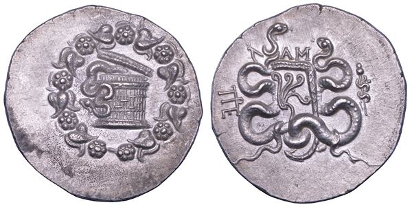 MISIA - PERGAMO. DOMINIO ROMANO, 133-67 a.C. Tetradracma cistoforico, 95-92 a.C.
