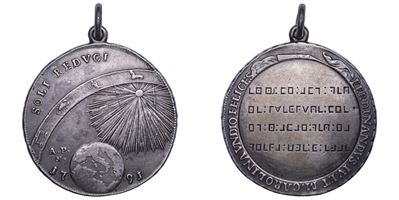 Medaglia massonica (gettone di presenza), Ferdinando IV di Borbone e Maria Carolina d’Austria, Na...