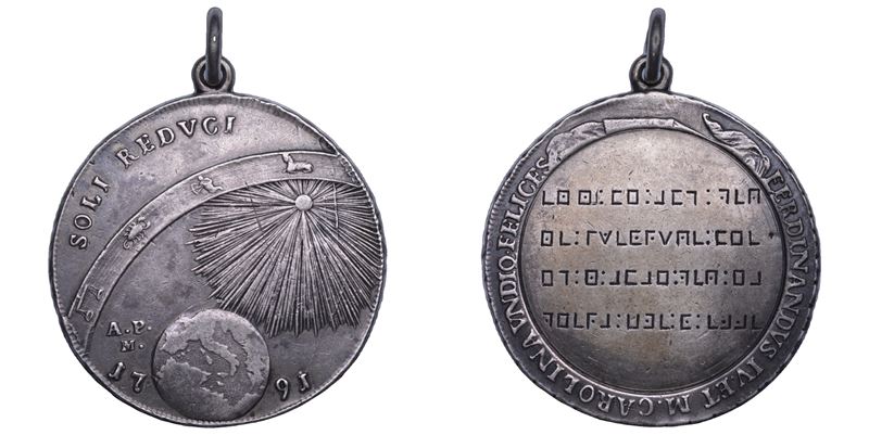 NAPOLI. FERDINANDO IV DI BORBONE, 1759-1799. Medaglia massonica ricavata da piastra 1791.  - Asta Numismatica - Cambi Casa d'Aste