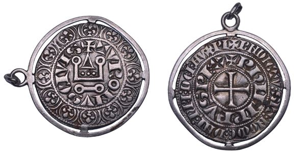 FRANCIA. PHILIPPE IV, 1285-1314. Gros tournois in montatura.