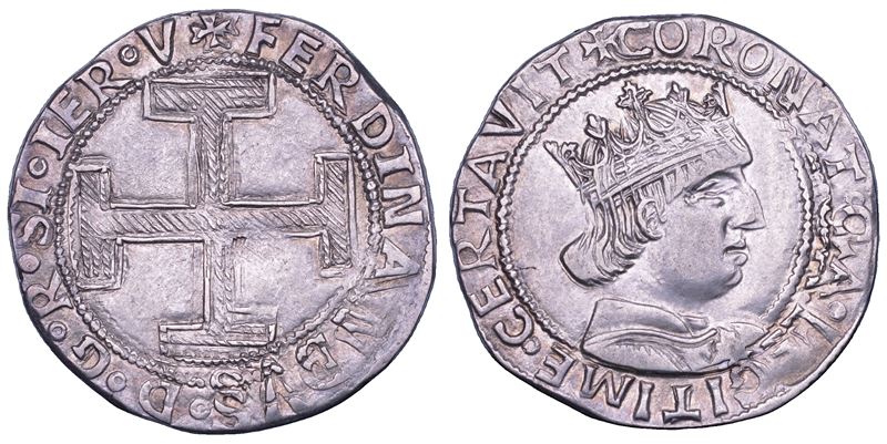 NAPOLI. FERDINANDO I D'ARAGONA, 1458-1494. Coronato.  - Auction Numismatics - Cambi Casa d'Aste