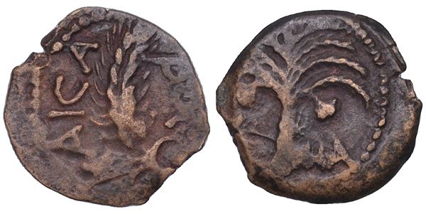 GIUDEA. PROVINCIA ROMANA. MARCUS AMBIBULUS (governatore), 9-12. Prutah.