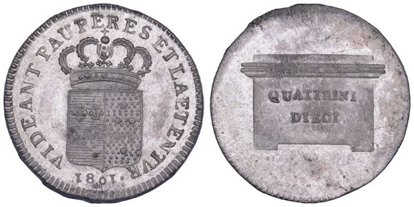 FIRENZE. LUDOVICO I DI BORBONE, 1801-1803. 10 Quattrini 1801.