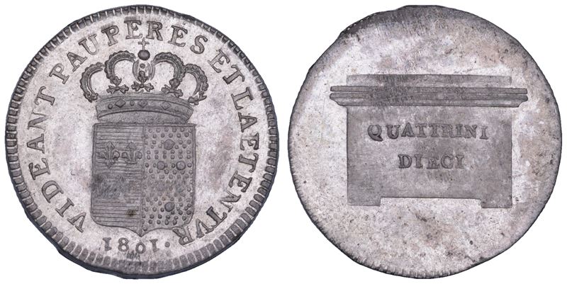 FIRENZE. LUDOVICO I DI BORBONE, 1801-1803. 10 Quattrini 1801.  - Asta Numismatica - Cambi Casa d'Aste