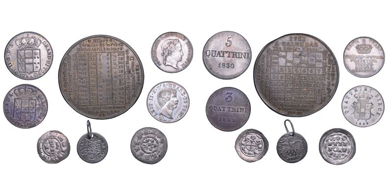 ZECCHE ITALIANE. Lotto di sette monete e una medaglia.  - Asta Numismatica - Cambi Casa d'Aste