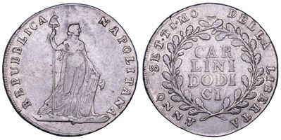 Repubblica Napoletana, Piastra da 12 Carlini 1799/A, VII
