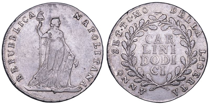Repubblica Napoletana, Piastra da 12 Carlini 1799/A, VII