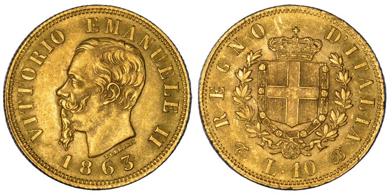 Vittorio Emanuele II di Savoia, 10 Lire Regno d'Italia, 1863 (Torino)