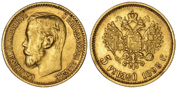 RUSSIA. NIKOLAJ II, 1894-1917. 5 Rubli 1898.