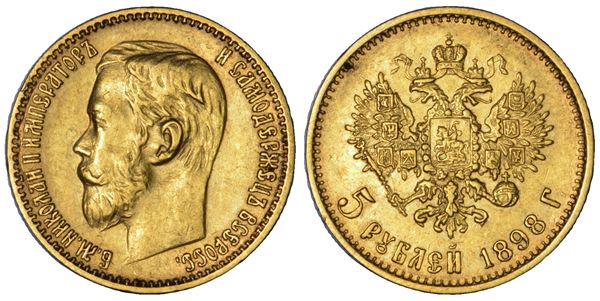 RUSSIA. NIKOLAJ II, 1894-1917. 5 Rubli 1898.