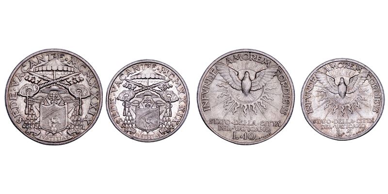 VATICANO. SEDE VACANTE 1939. Lotto di due monete.  - Auction Numismatics - Cambi Casa d'Aste