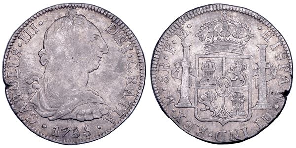 CARLOS III, 1759-1788. MESSICO. 8 Reales 1785. Città del Messico.