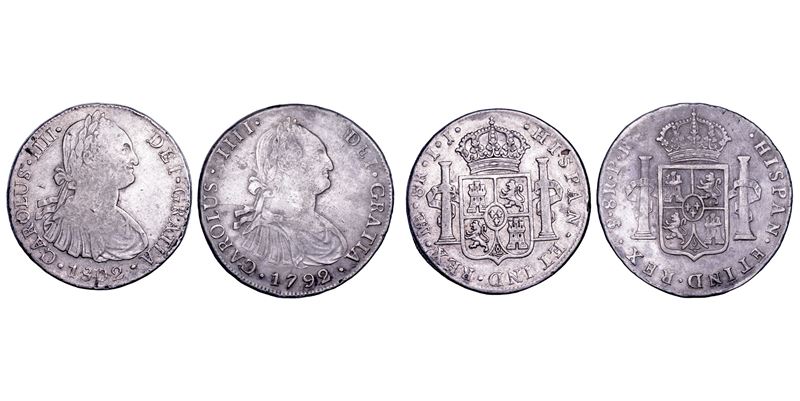 CARLOS IV, 1788-1808. BOLIVIA E PERU’. Lotto di due monete.  - Asta Numismatica - Cambi Casa d'Aste
