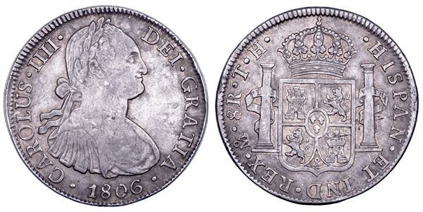 CARLOS IV, 1788-1808. MESSICO. 8 Reales 1806. Città del Messico.