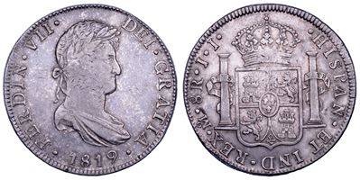 FERDINANDO VII, Messico (Città del Messico), 8 Reales 1819