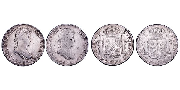 FERNANDO VII, 1808-1833. MESSICO. Lotto di due monete.