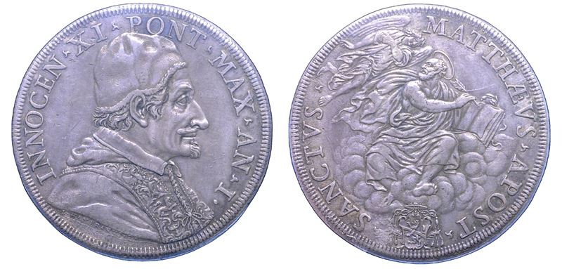 Innocenzo XI (Benedetto Odescalchi), Stato Pontificio, Piastra A. I., Roma, 1676-1689