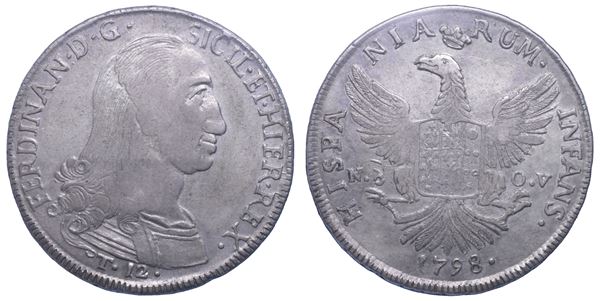 PALERMO. FERDINANDO III DI BORBONE, 1759-1816. 12 tarì 1798.