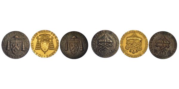 VATICANO. SEDE VACANTE 1978. Trittico in oro, argento e bronzo 1978.