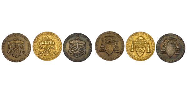 VATICANO. SEDE VACANTE 1978. Trittico in oro, argento e bronzo 1978.