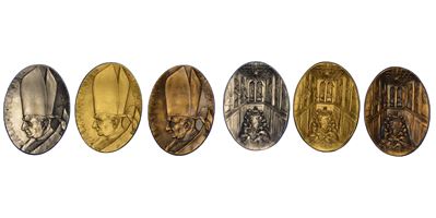 Paolo VI (Giovanni Battista Montini), Trittico in oro, argento e bronzo, Anno XII (1963-1978)