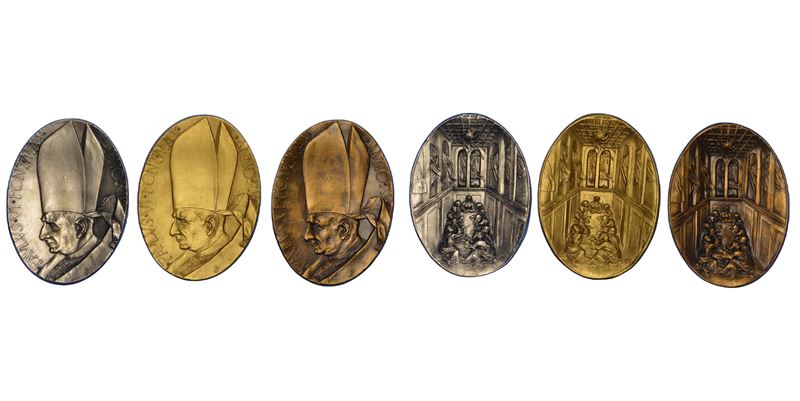 Paolo VI (Giovanni Battista Montini), Trittico in oro, argento e bronzo, Anno XII (1963-1978)