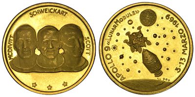 Medaglia in oro 900, Busti di astronauti e veduta spaziale (3–13 marzo 1969), Apollo 9
