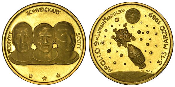 VARIE. Medaglia in oro 3-13 marzo 1969. Apollo 9.